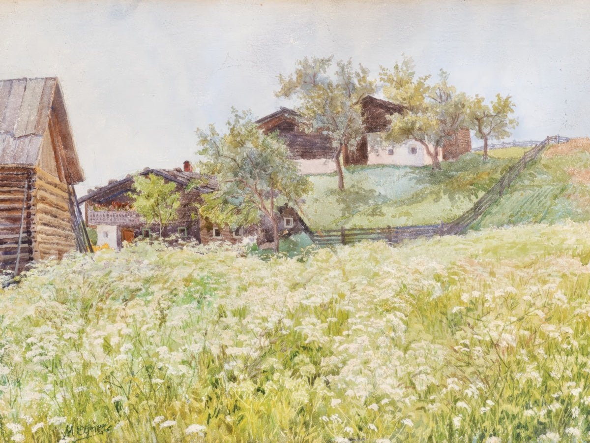 Farm Houses, A White Blooming Field | Marie Egner | Ave Legato Art Prints