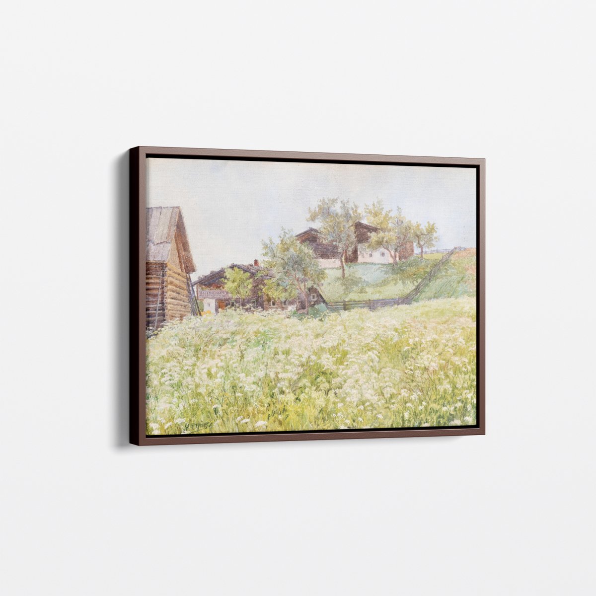 Farm Houses, A White Blooming Field | Marie Egner | Ave Legato Art Prints