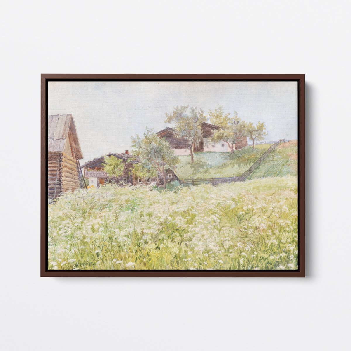 Farm Houses, A White Blooming Field | Marie Egner | Ave Legato Art Prints