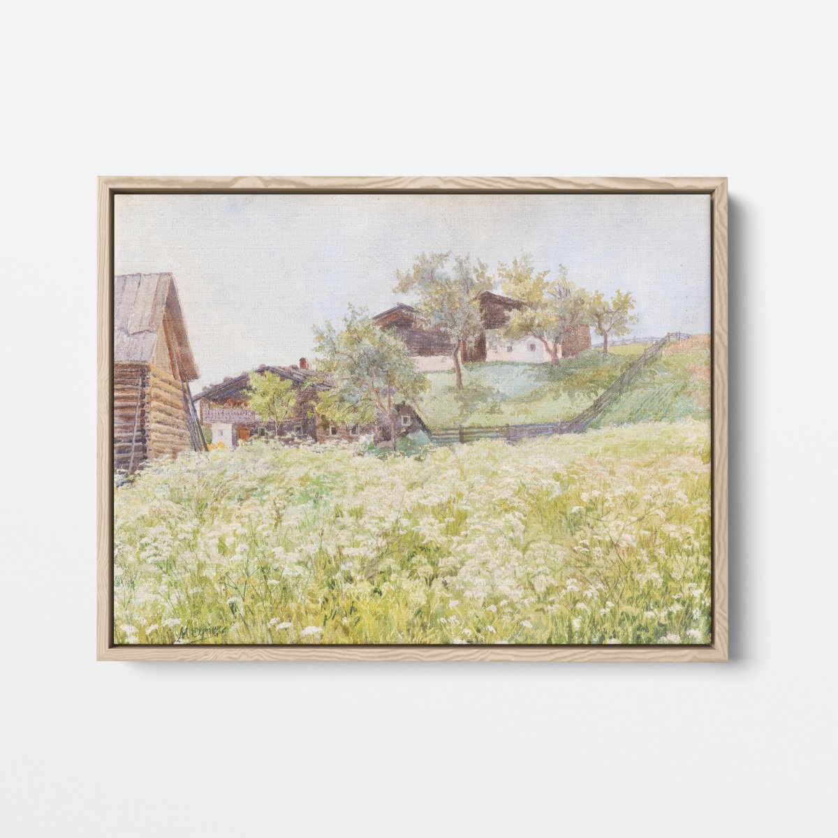 Farm Houses, A White Blooming Field | Marie Egner | Ave Legato Art Prints