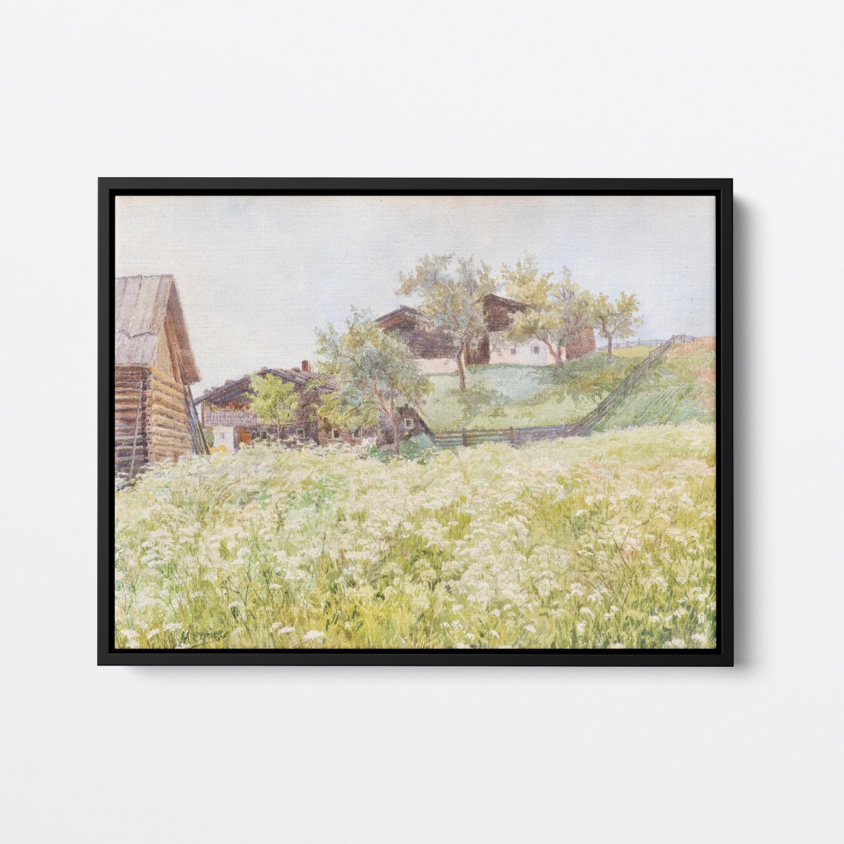 Farm Houses, A White Blooming Field | Marie Egner | Ave Legato Art Prints