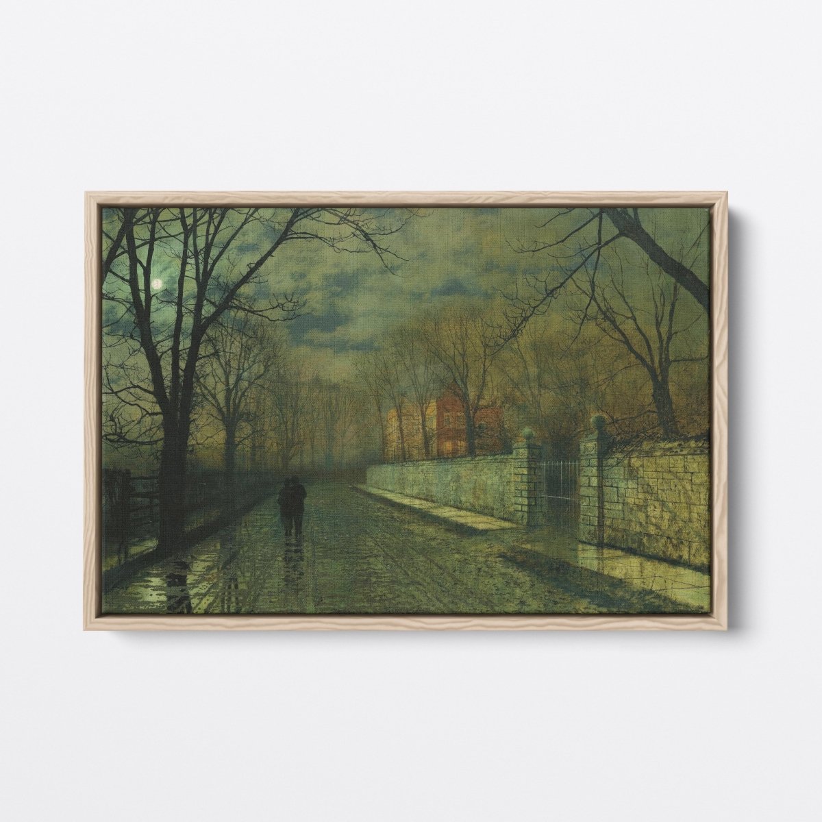 Figures on a Moonlit Lane in the Rain | John Grimshaw | Ave Legato Art Prints