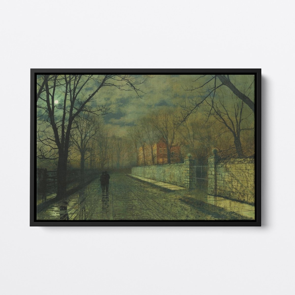 Figures on a Moonlit Lane in the Rain | John Grimshaw | Ave Legato Art Prints