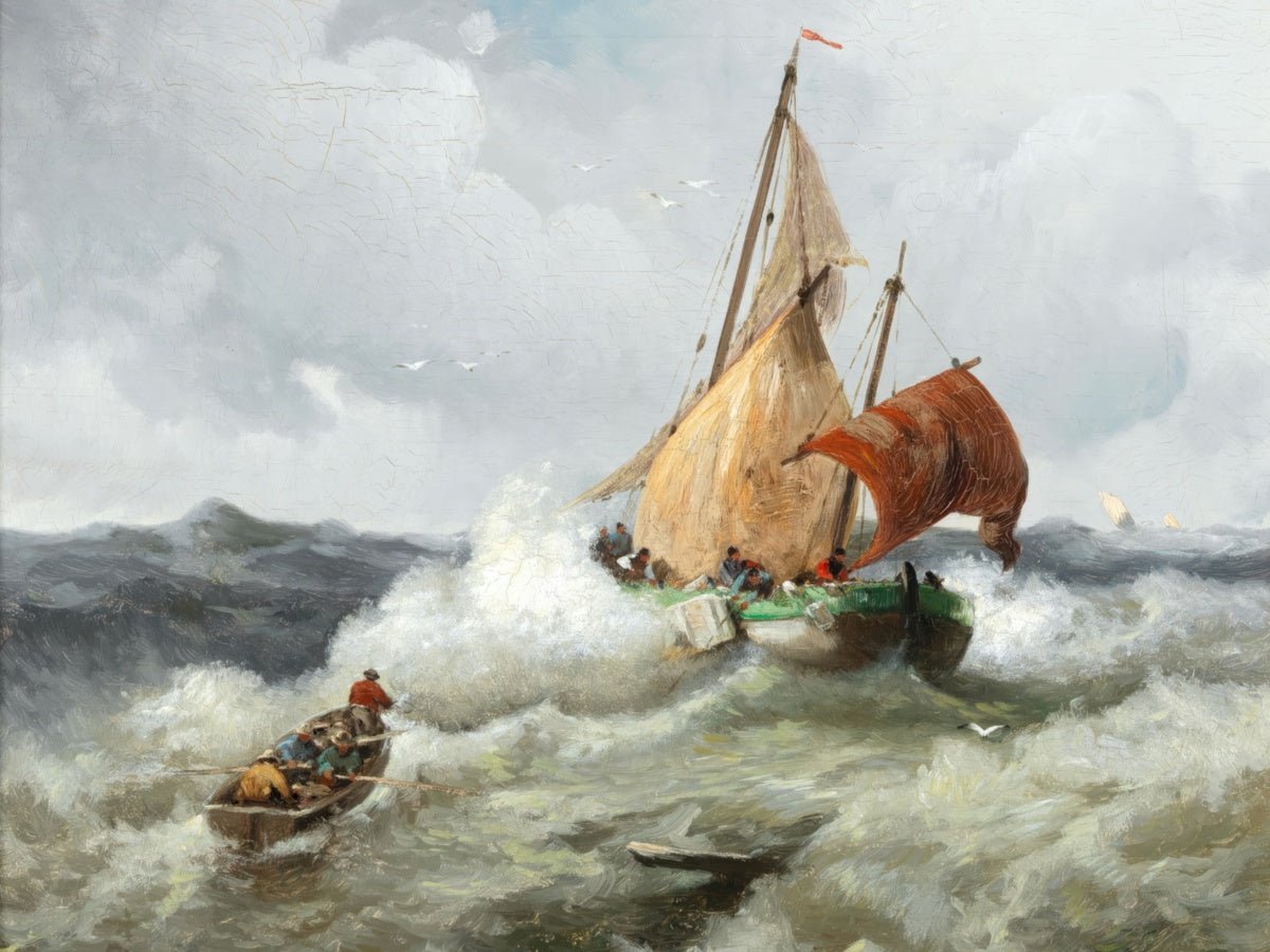 Fisherman in a Stormy Sea | Adolf Kaufmann | Ave Legato Art Prints