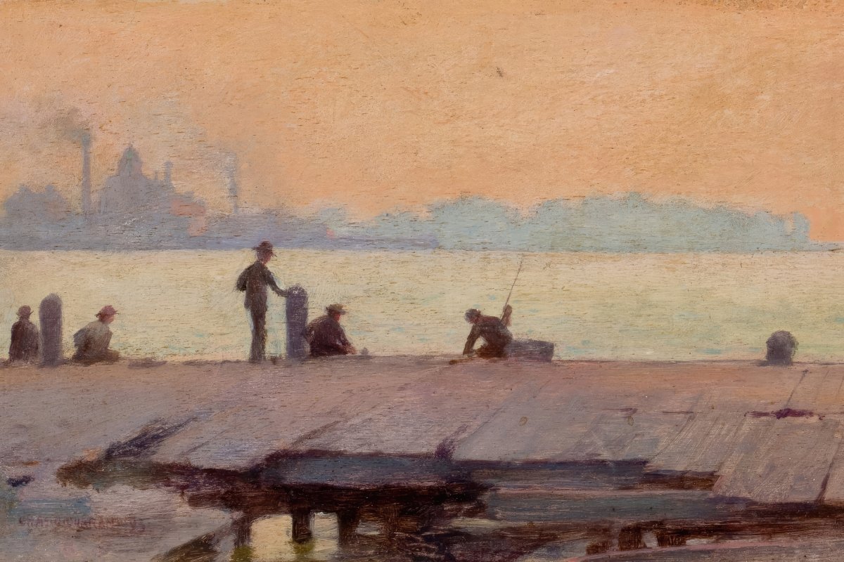 Fishermen on the Dock | Charles Curran | Ave Legato Art Prints