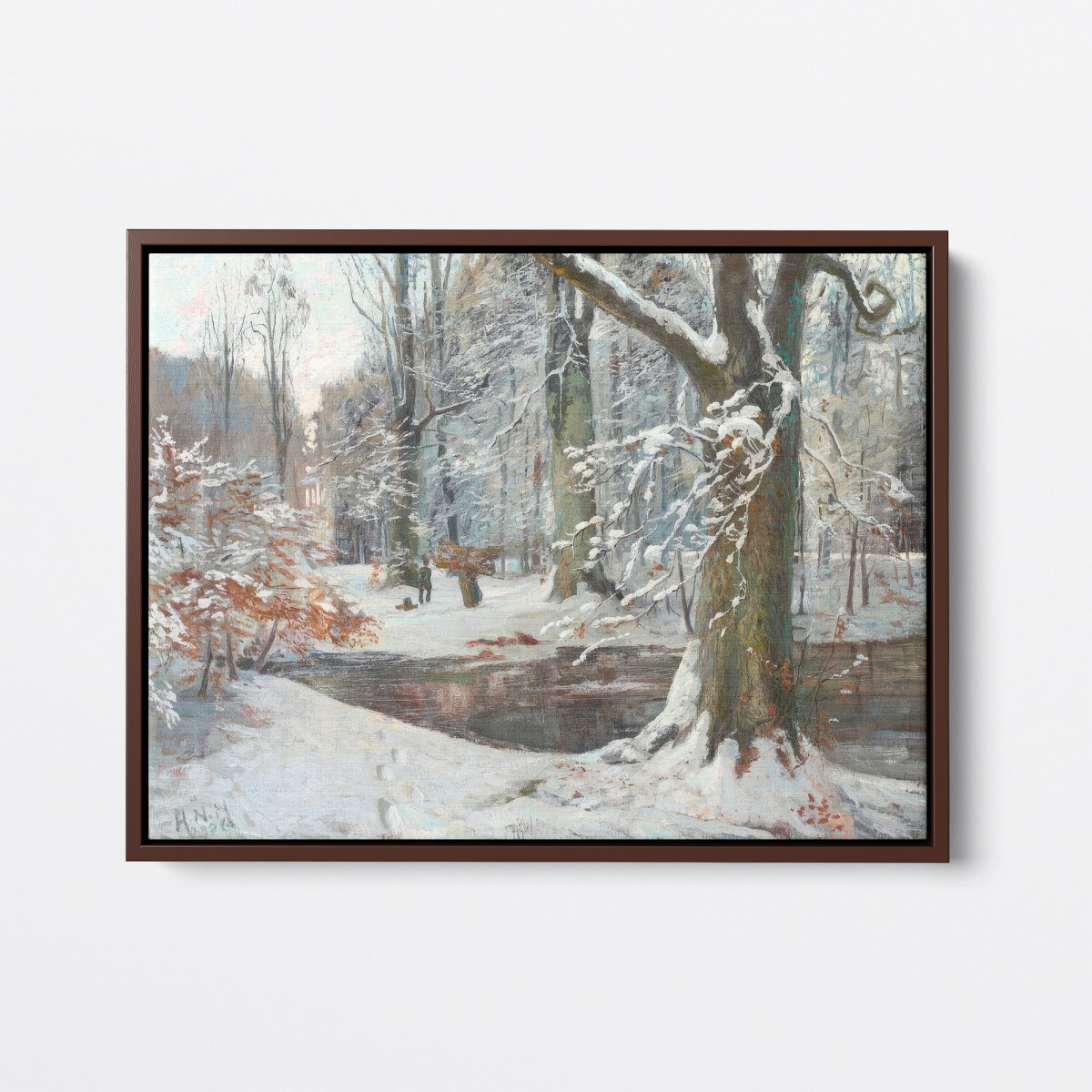 Forest Area with Figures by a Stream | Hans Nikolaj Hansen | Ave Legato Art Prints