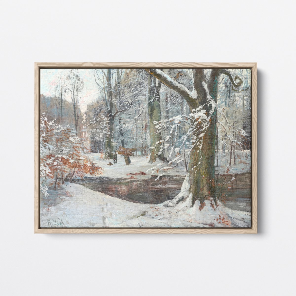 Forest Area with Figures by a Stream | Hans Nikolaj Hansen | Ave Legato Art Prints