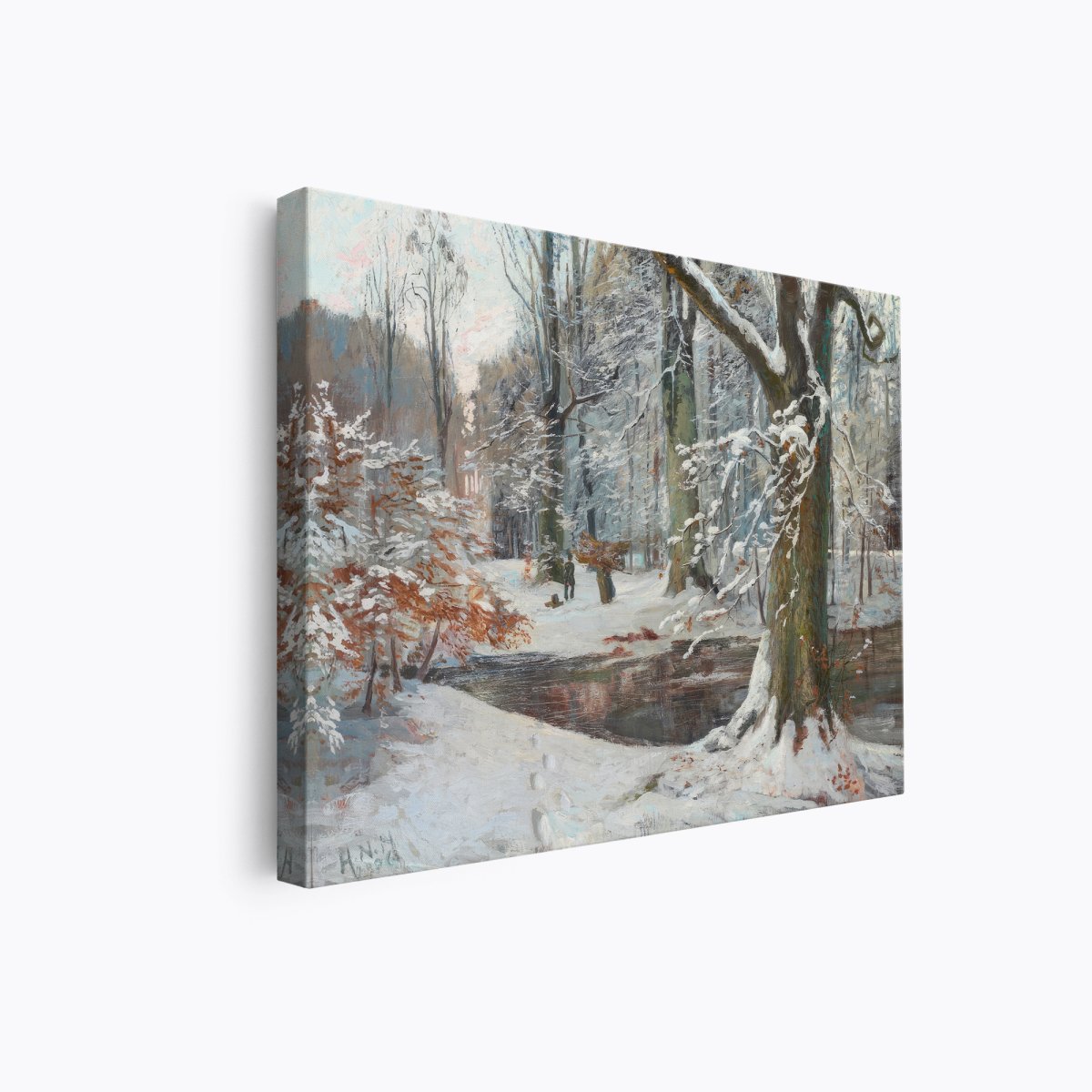 Forest Area with Figures by a Stream | Hans Nikolaj Hansen | Ave Legato Art Prints