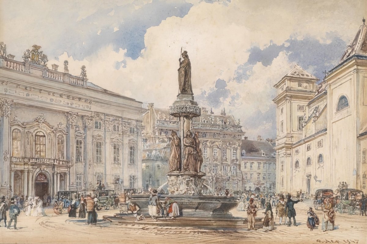 Fountain in Vienna, Freyung | Rudolf von Alt | Ave Legato Art Prints