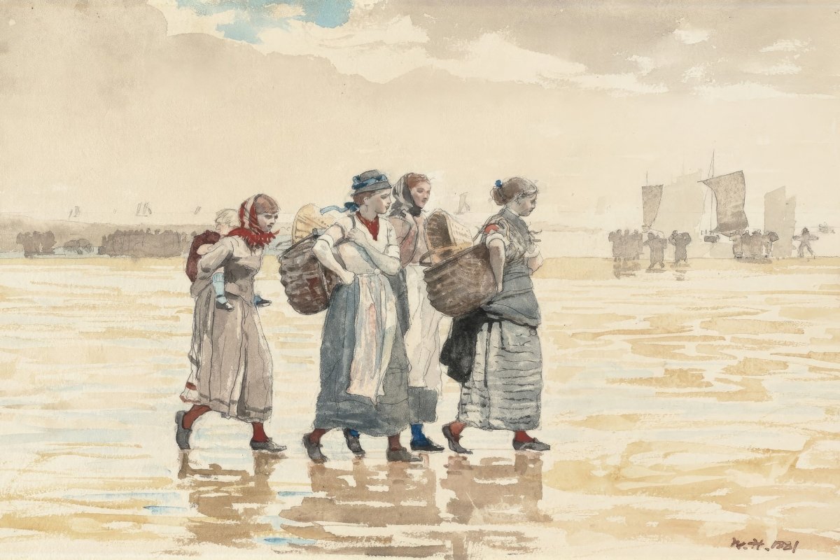 Four Fishwives on the Beach | Winslow Homer | Ave Legato Art Prints