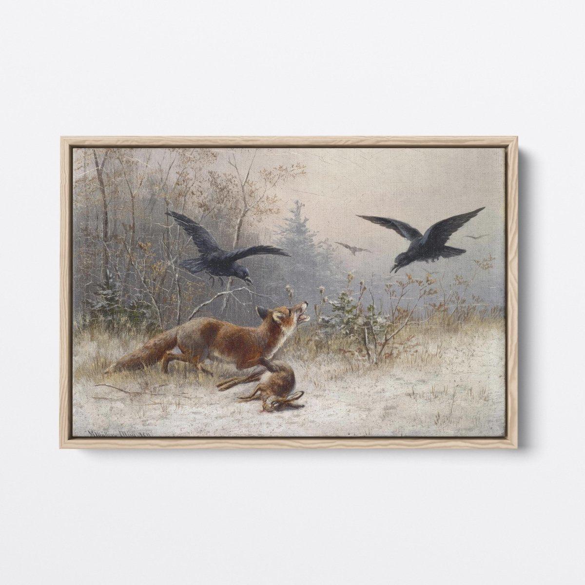 Fox Chasing Rabbits in Winter | Moritz Müller | Ave Legato Art Prints