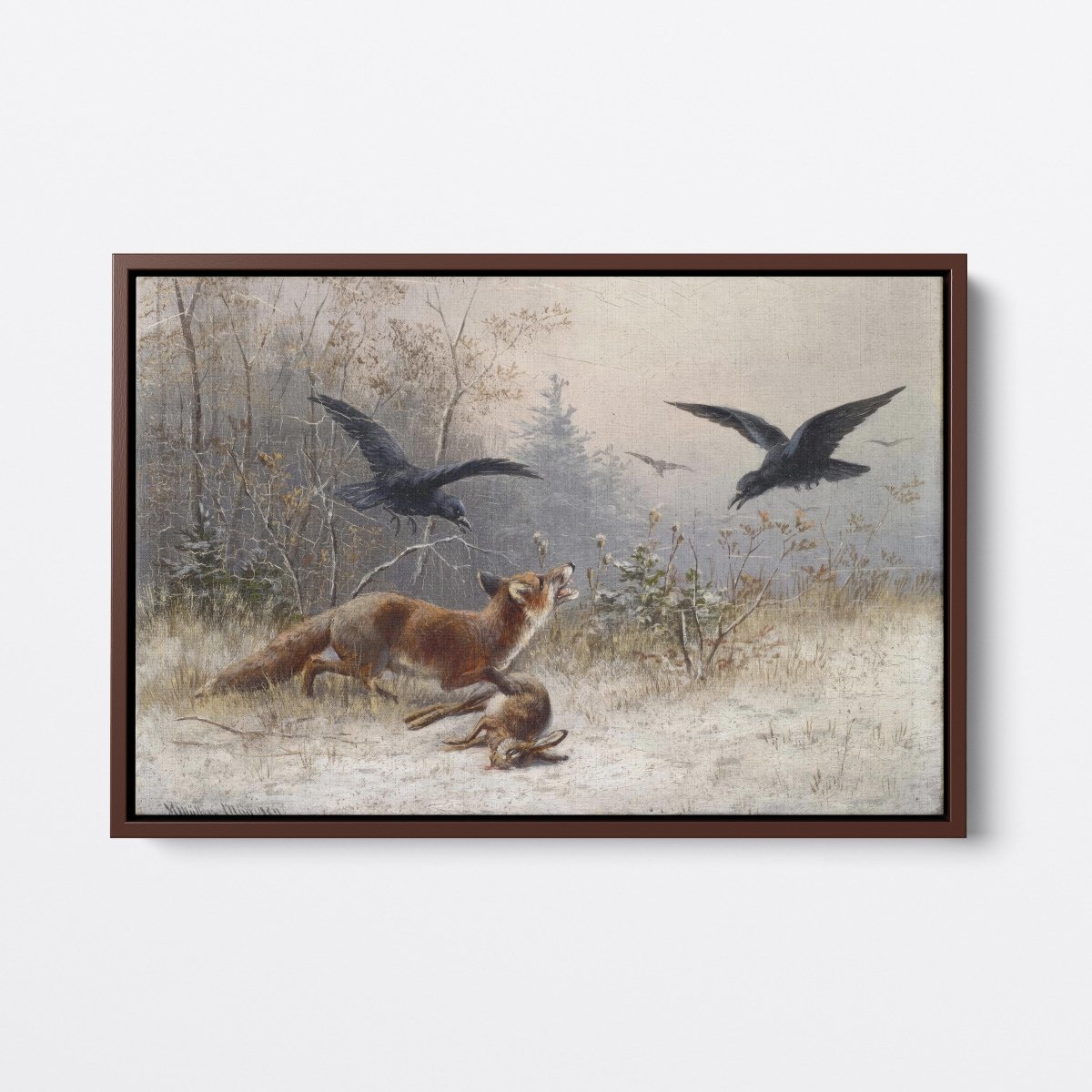 Fox Chasing Rabbits in Winter | Moritz Müller | Ave Legato Art Prints