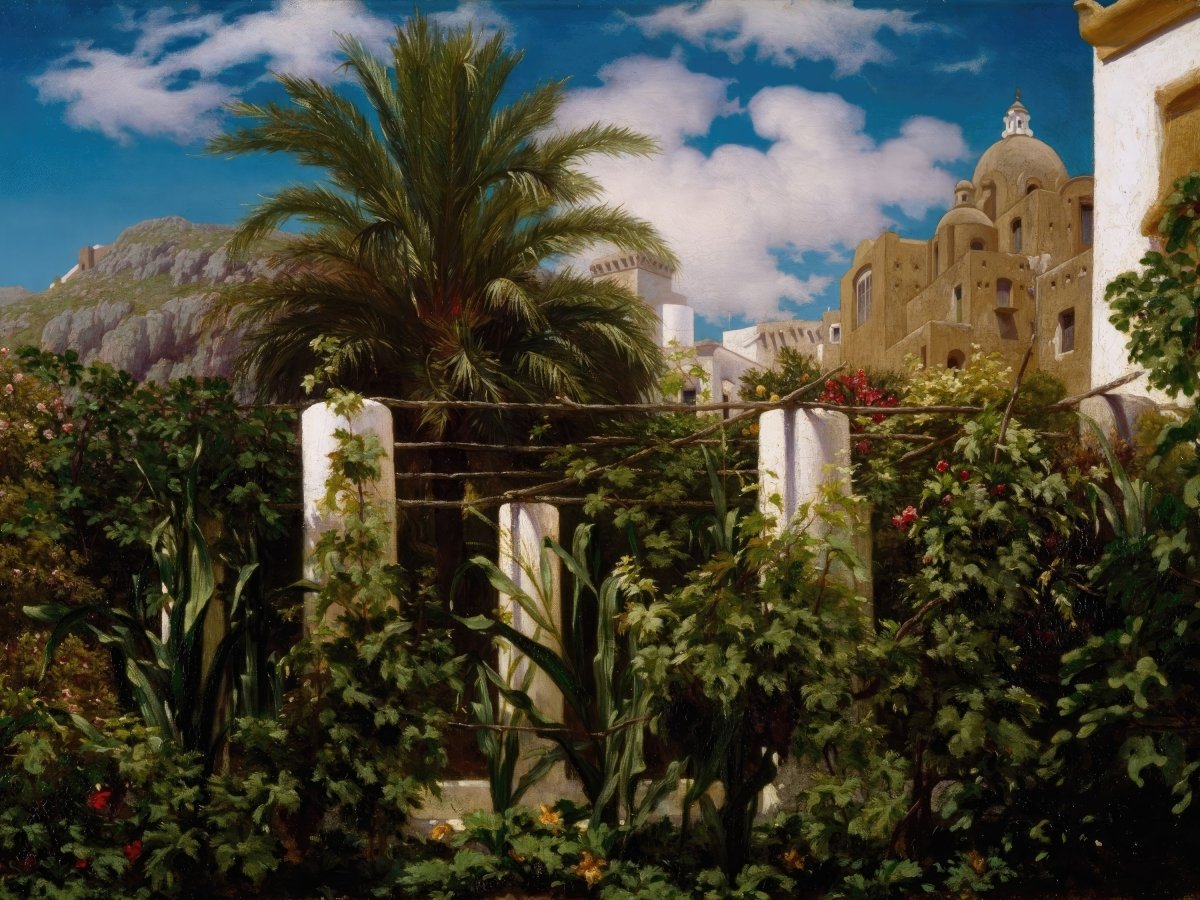 Garden of an Inn, Capri | Frederic Leighton | Ave Legato Art Prints