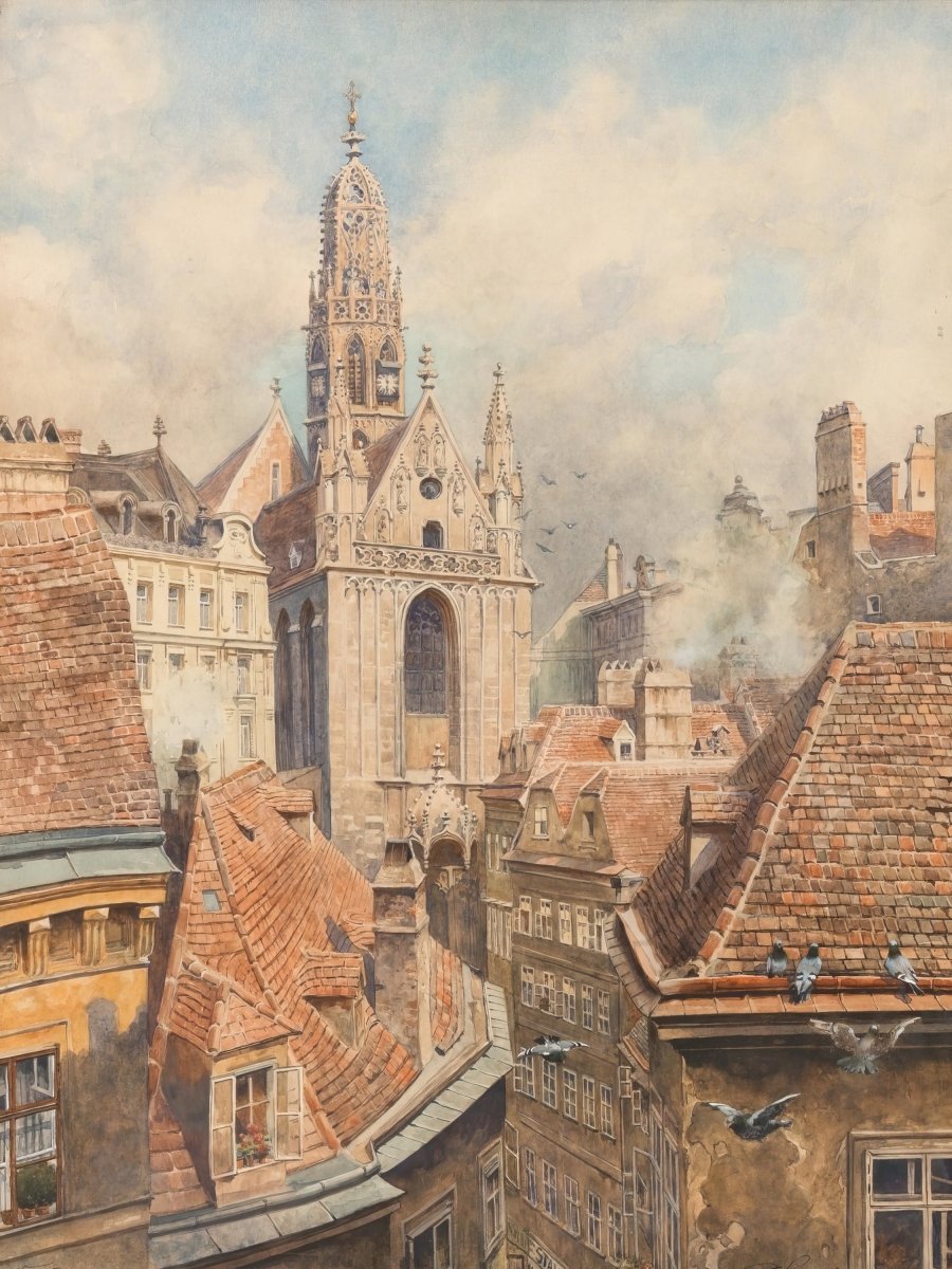 Gestade Church and Roofs of Houses | Karl Schnorpfeil | Ave Legato Art Prints