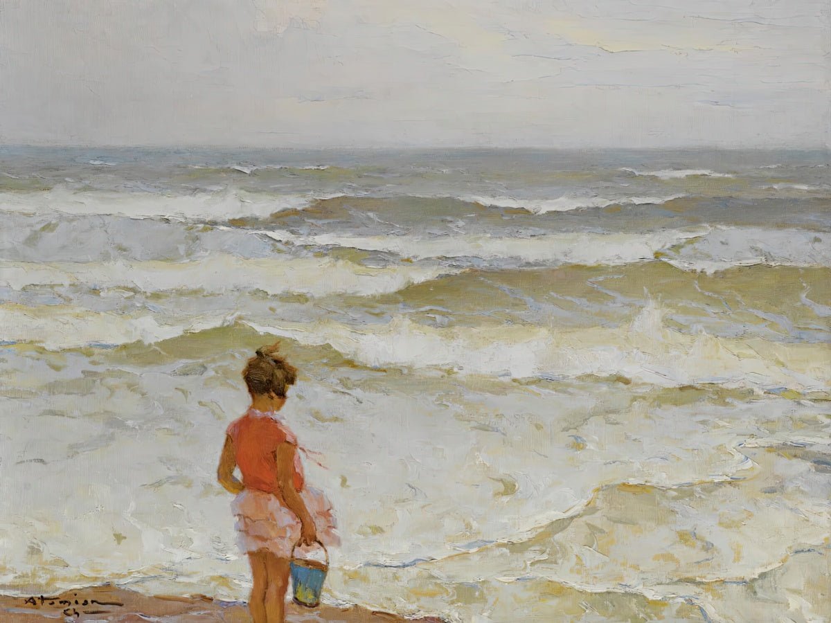 Girl by the Seashore | Charles Atamian | Ave Legato Art Prints