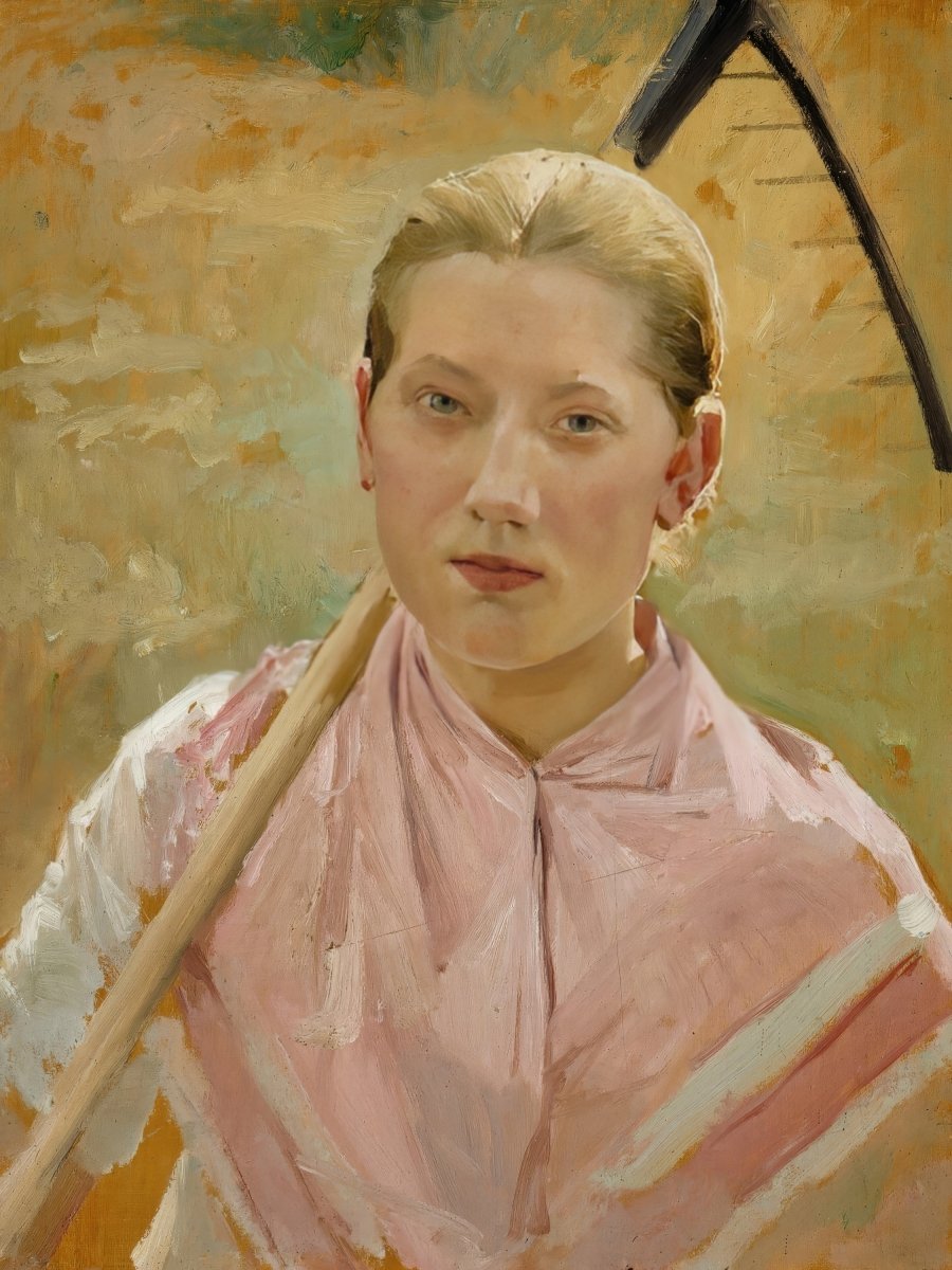 Girl with a Rake, Study for August | Albert Edelfelt | Ave Legato Art Prints