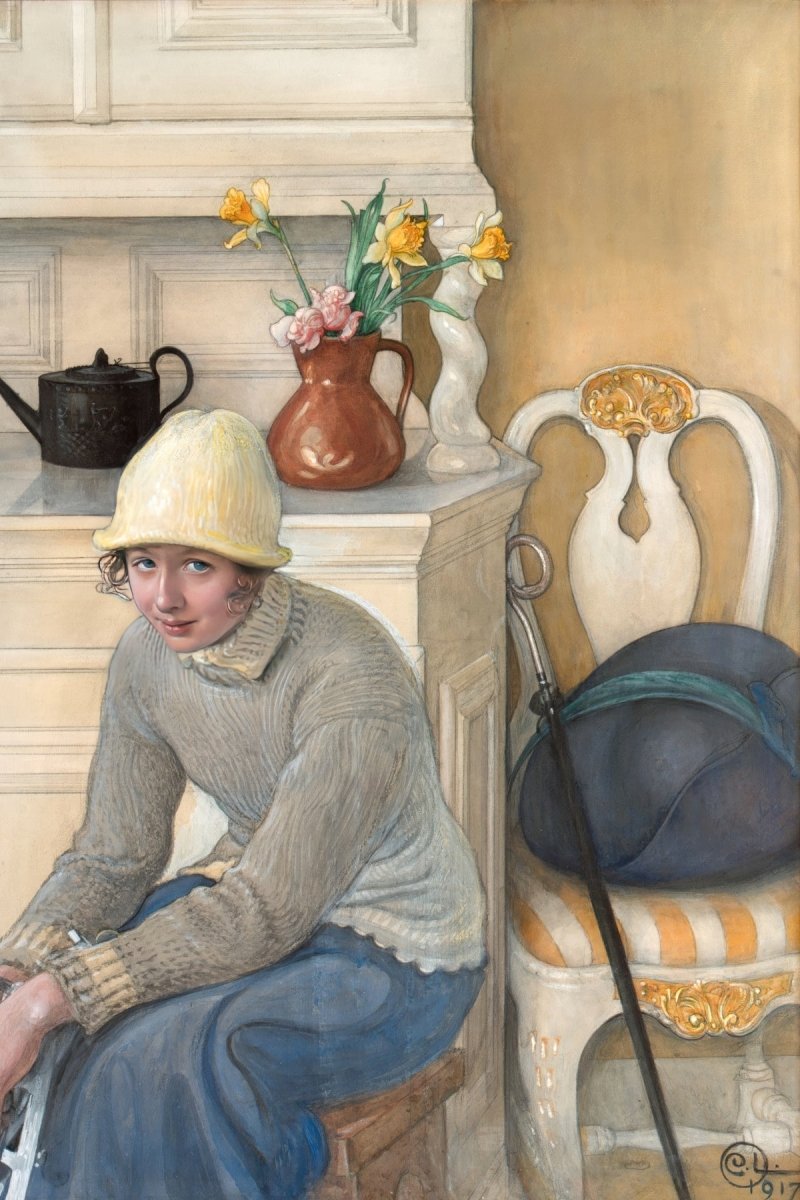 Girl with Ice Skates | Carl Larsson | Ave Legato Art Prints