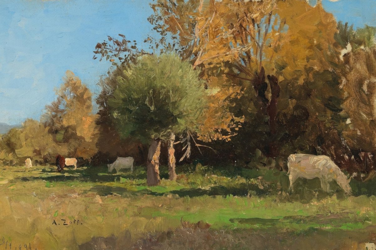 Grazing Cows Near Langenpreising | Alfred Zoff | Ave Legato Art Prints