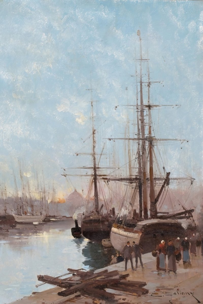 Harbor Scene | Eugene Galien - Laloue | Ave Legato Art Prints