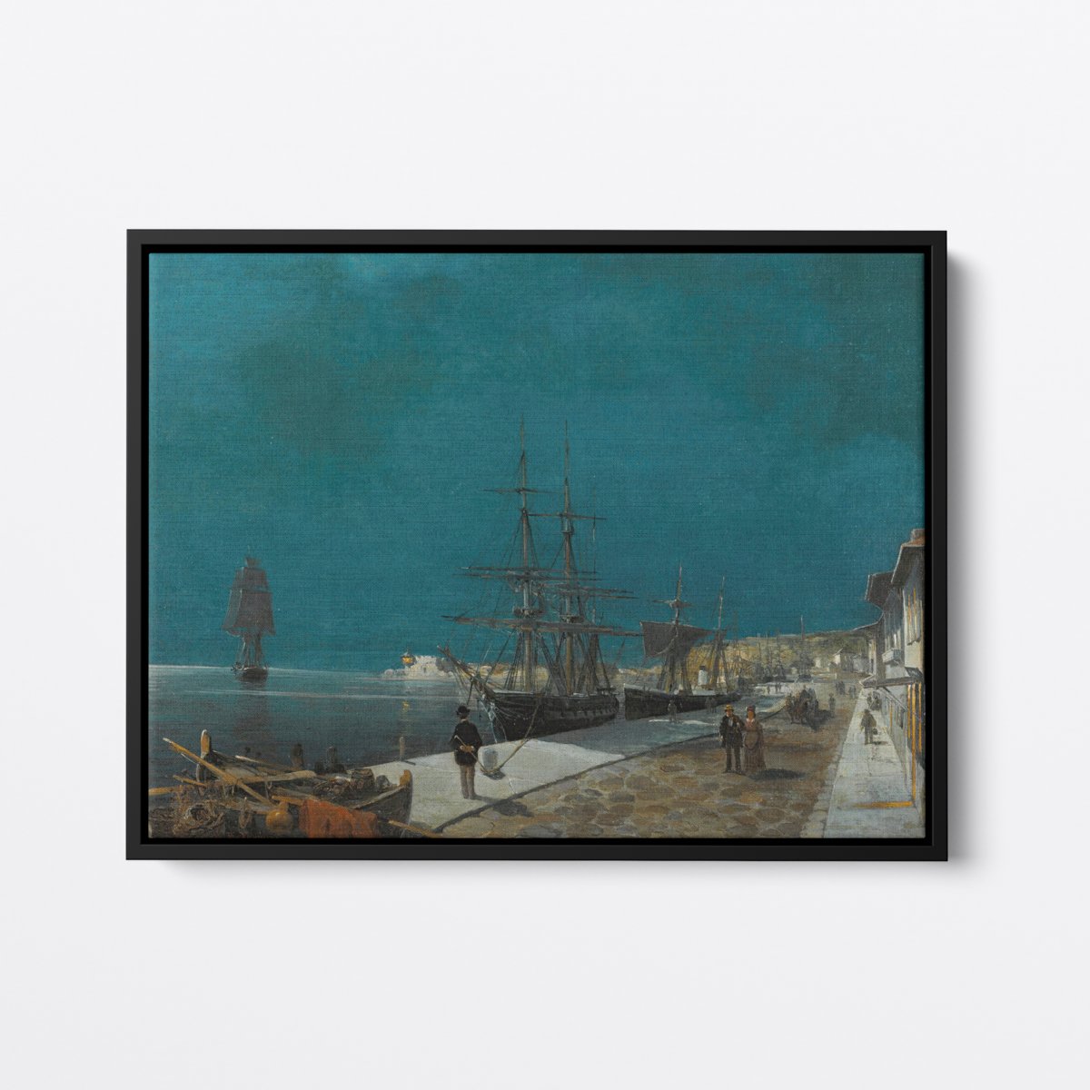 Harbour By Night | Constantinos Volanakis | Ave Legato | Canvas Art Prints | Vintage Artwork