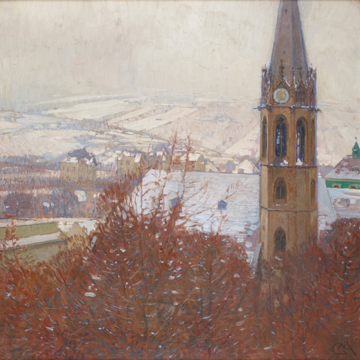 Heiligenstadt in the Snow | Carl Moll | Ave Legato Art Prints