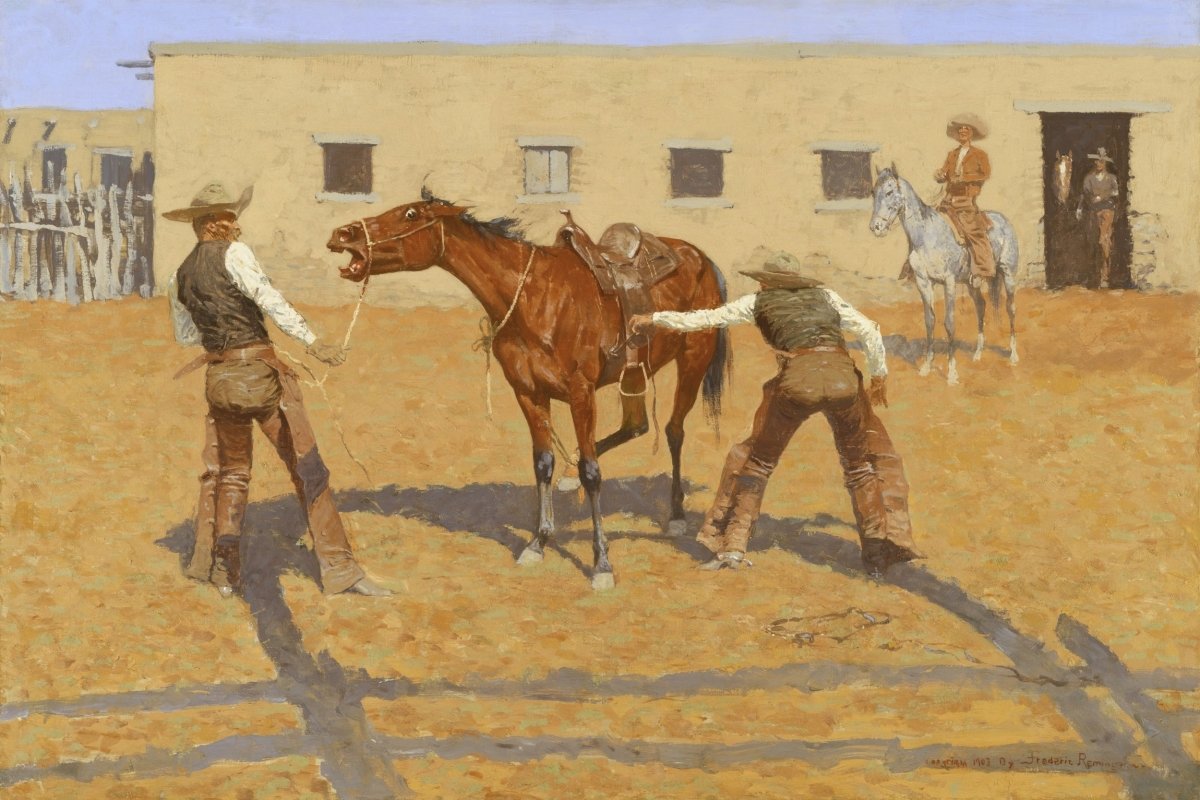 His First Lesson | Frederic Remington | Ave Legato Art Prints