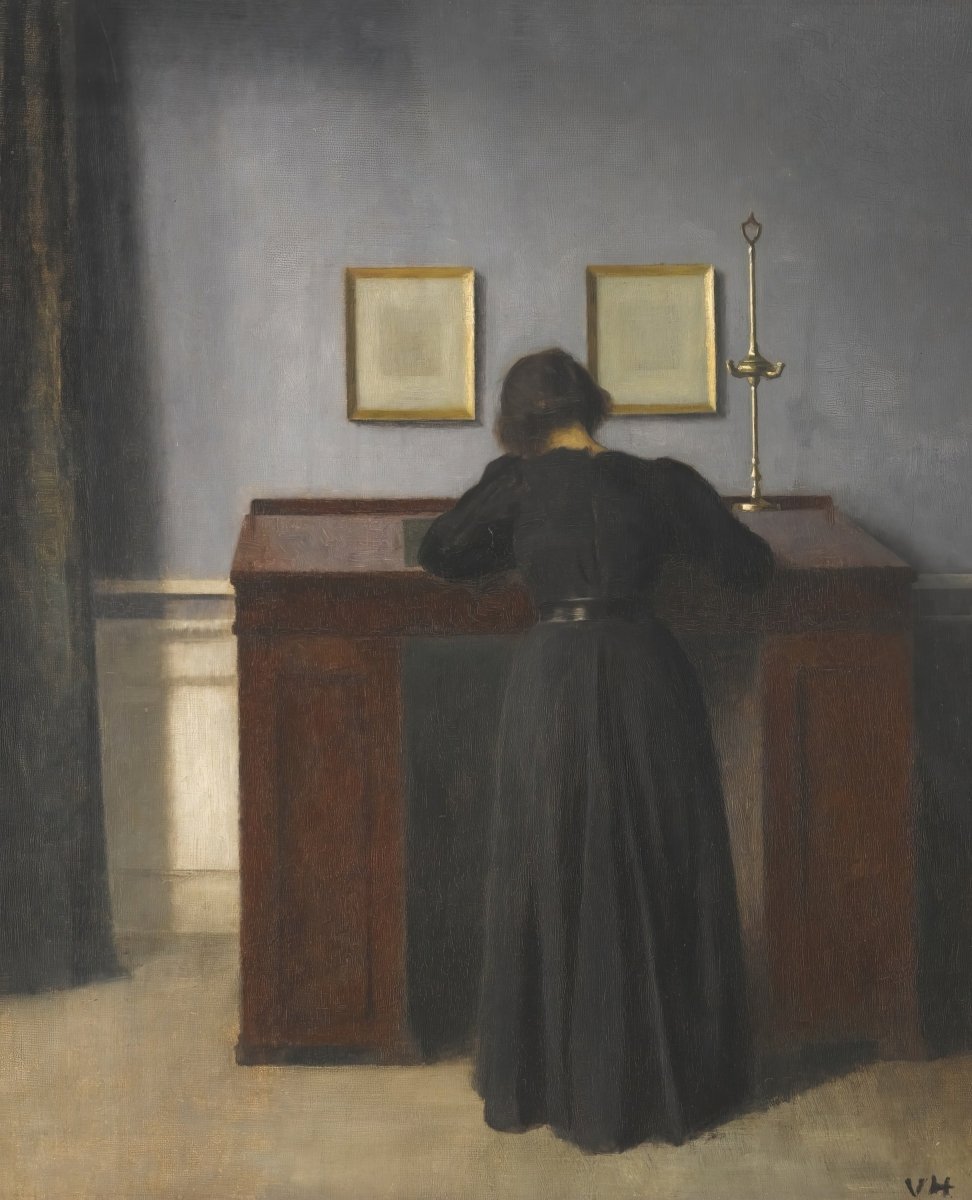 Ida Standing at a Desk | Vilhelm Hammershøi | Ave Legato Art Prints