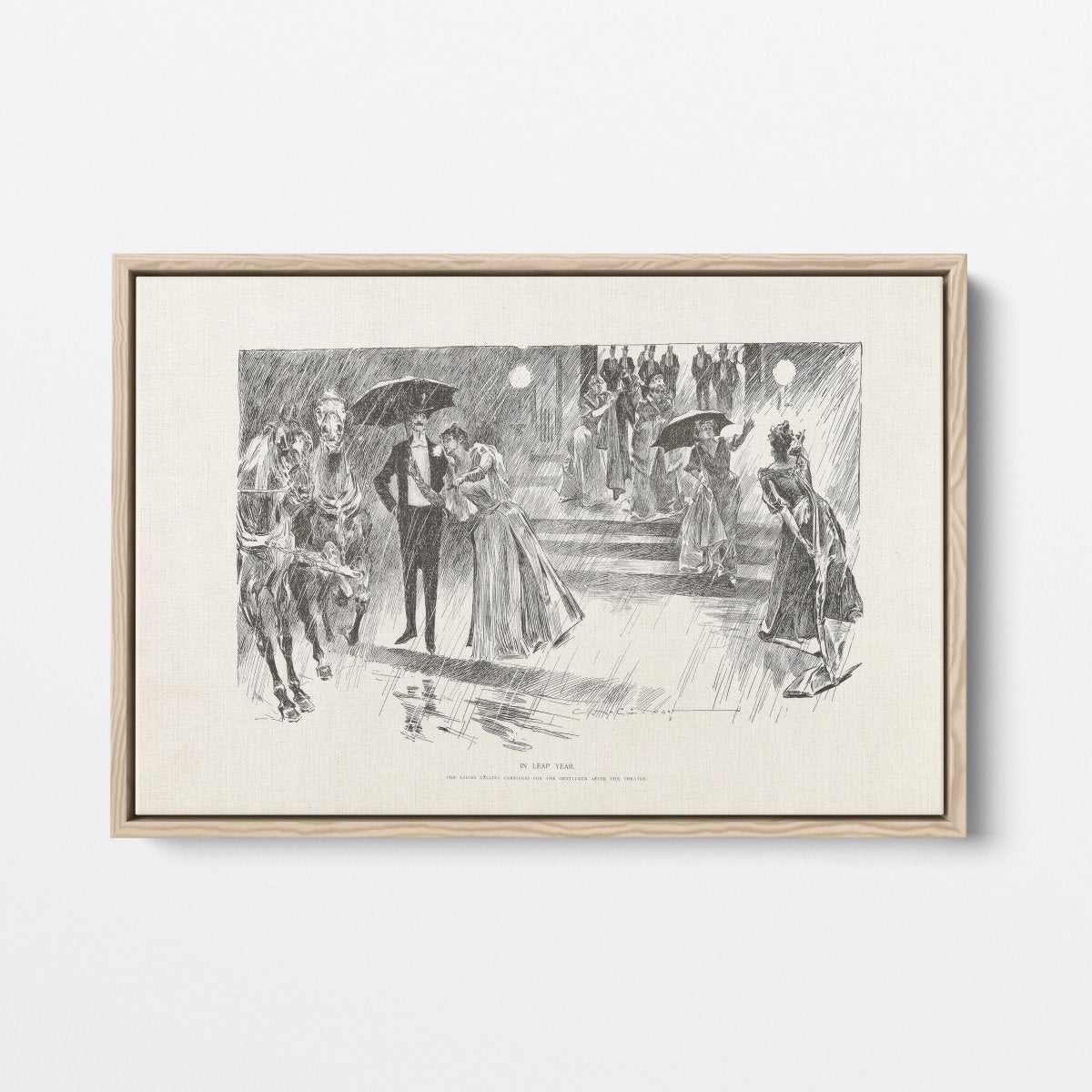 In Leap Year, Waiting in the Rain | Charles Dana Gibson | Ave Legato Art Prints