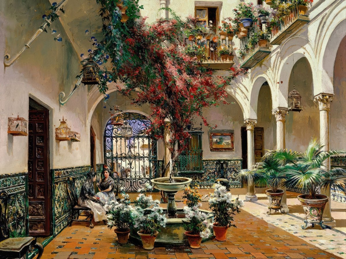 Inside Courtyard, Seville | Manuel García y Rodríguez | Ave Legato Art Prints