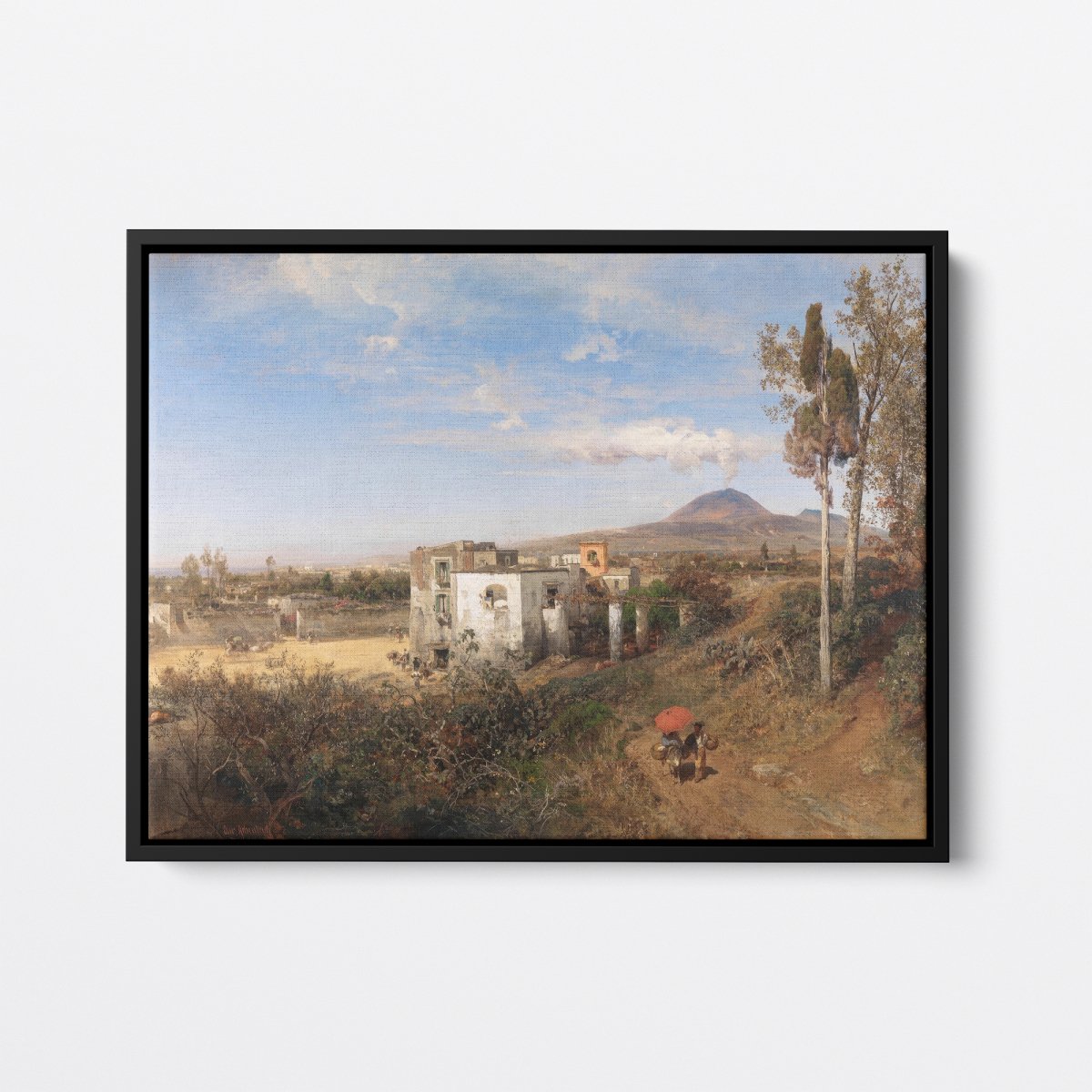 Italian Town with a Volcano | Oswald Achenbach | Ave Legato Art Prints