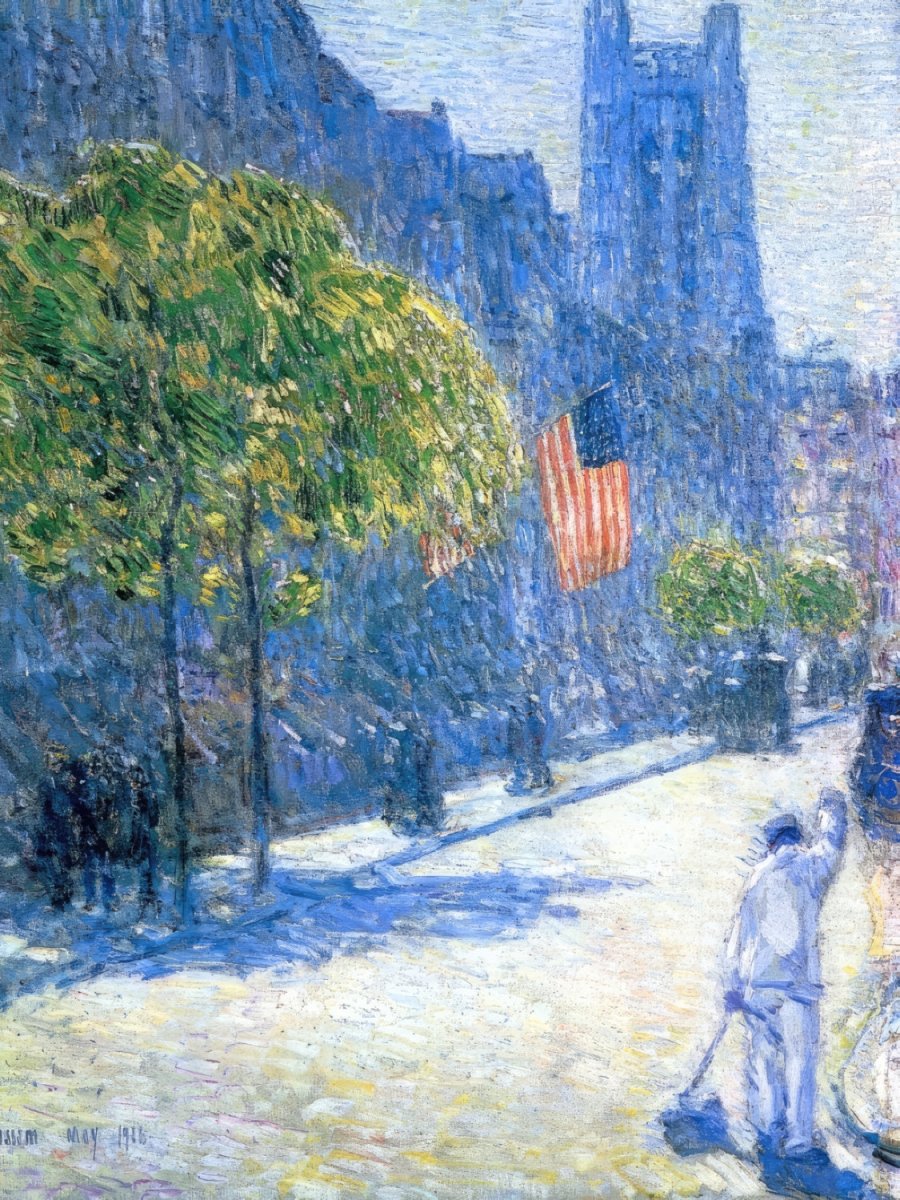 Just Off the Avenue, Fifty - Third Street, NYC | Childe Hassam | Ave Legato Art Prints