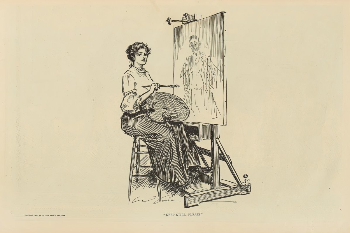 Keep Still, Please | Charles Dana Gibson | Ave Legato Art Prints