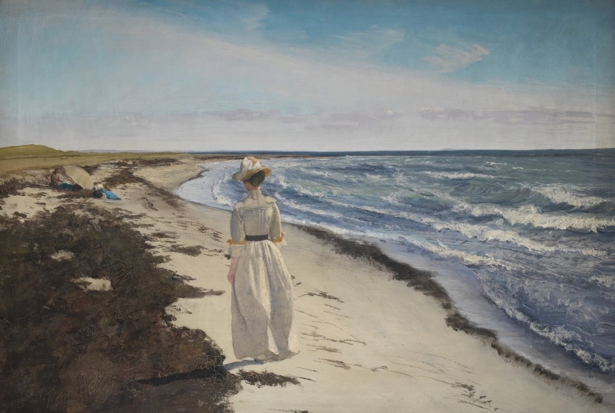 Lady at Karrebæksminde Beach, Zealand | L.A. Ring | Ave Legato Art Prints