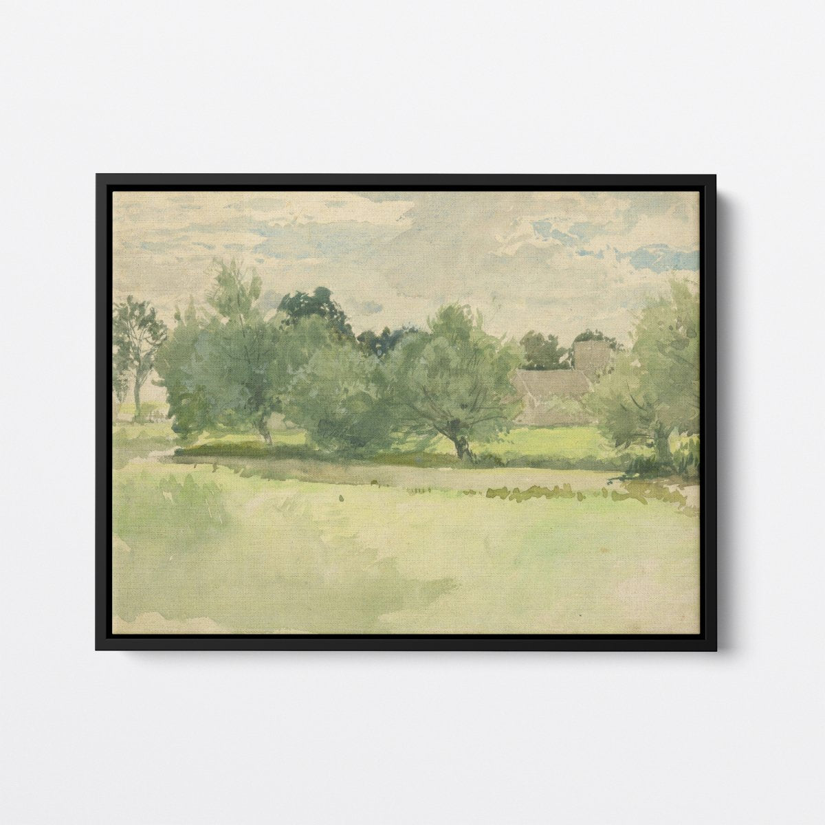 Landscape: Meadow, Church in Background | Edwin Austin Abbey | Ave Legato Art Prints