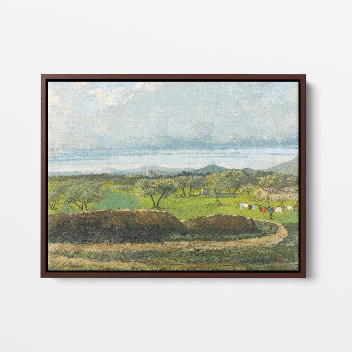 Landscape View with Wall and Orchard | Gustave Courbet | Ave Legato Art Prints