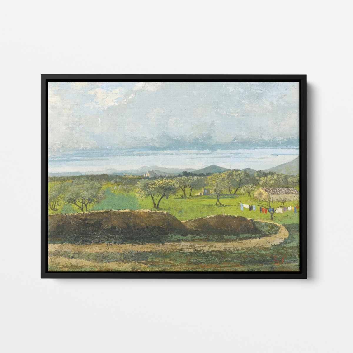 Landscape View with Wall and Orchard | Gustave Courbet | Ave Legato Art Prints