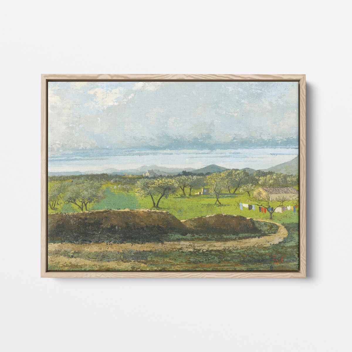 Landscape View with Wall and Orchard | Gustave Courbet | Ave Legato Art Prints