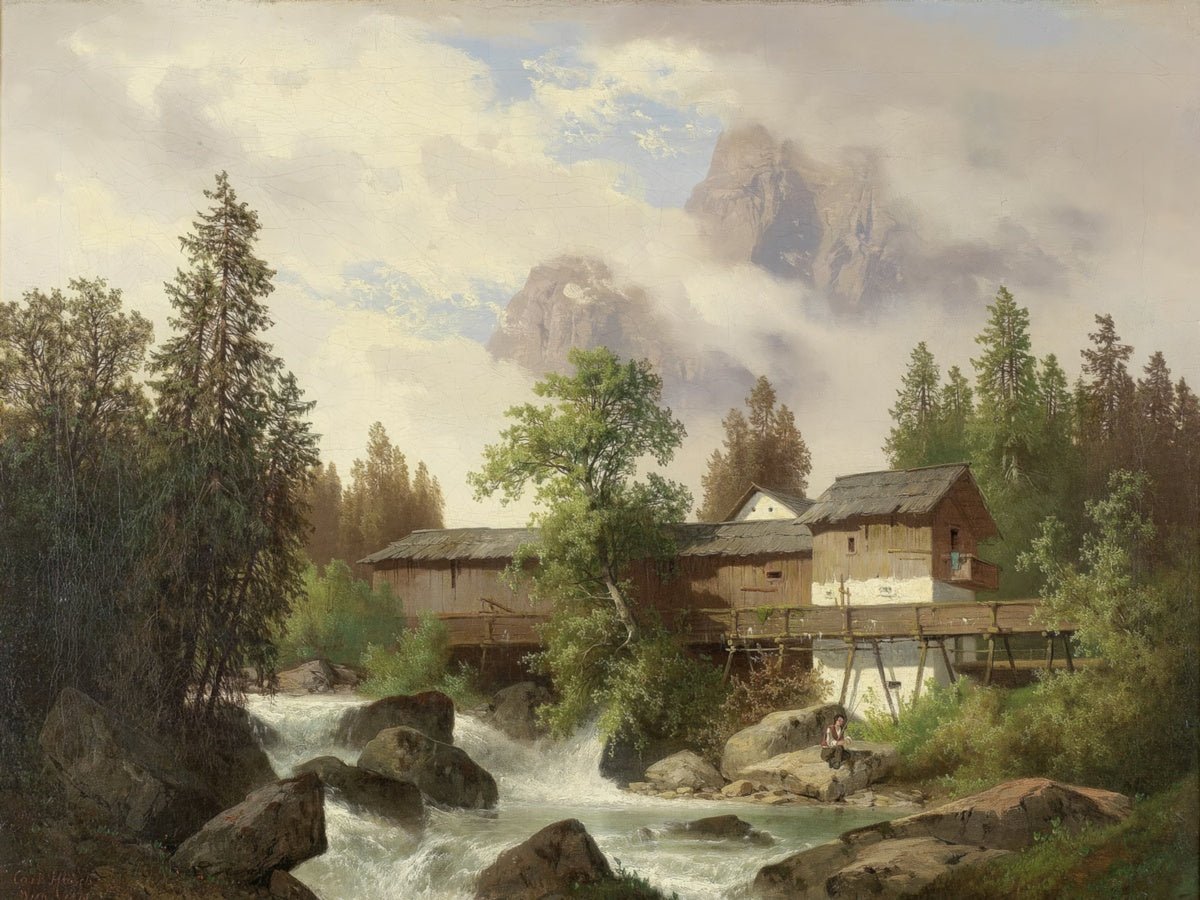 Landscape with Sawmill | Carl Hasch | Ave Legato Art Prints