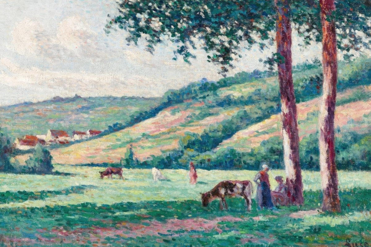 Landscape with Shepherds and Cows | Maximilien Luce | Ave Legato Art Prints