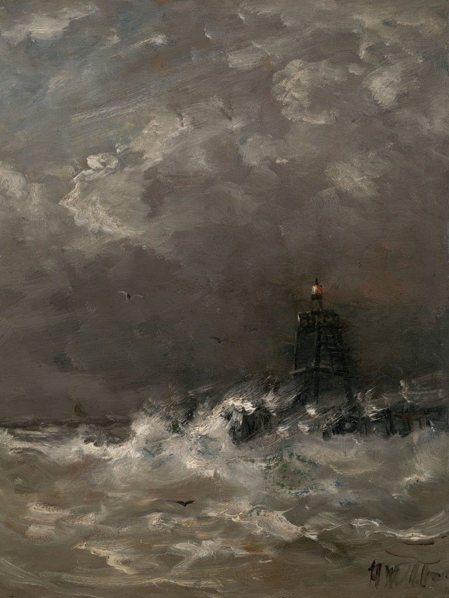 Lighthouse in Breaking Waves | Hendrik Mesdag | Ave Legato Art Prints