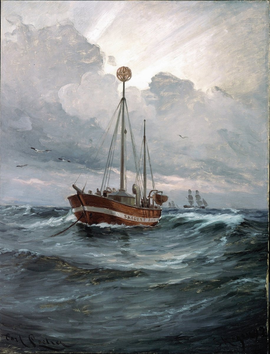 Lightship at Skagen | Carl Locher | Ave Legato Art Prints