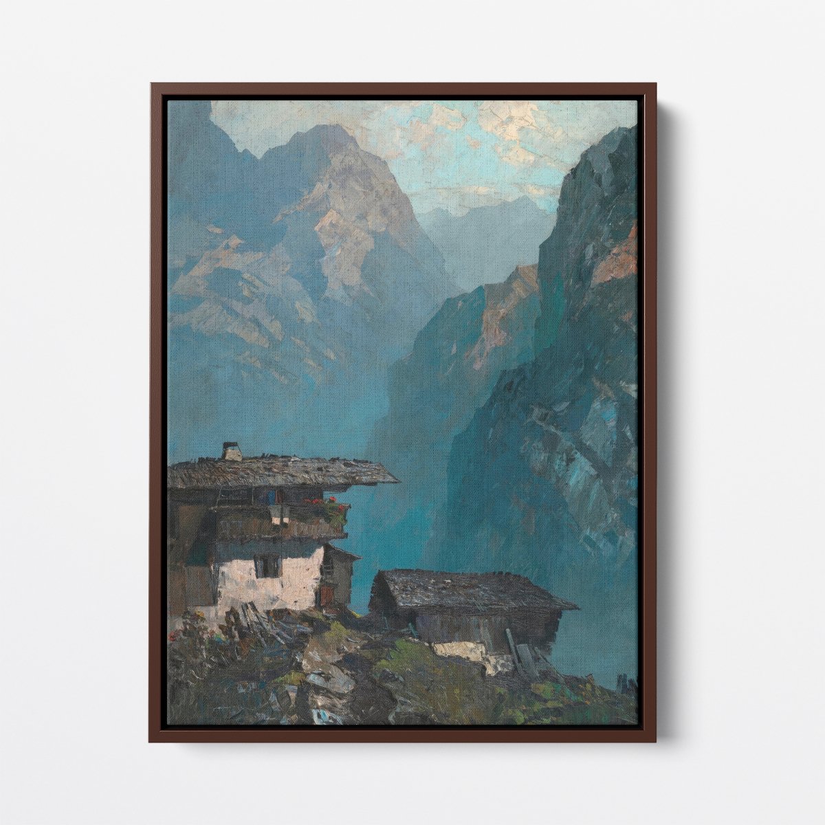 Lonely Farmhouse Amidst Mountains | Oskar Mulley | Ave Legato Art Prints