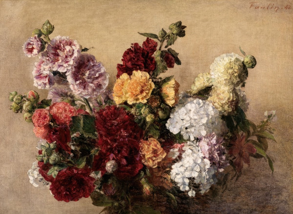 Mallow Bouquet | Henri Fantin - Latour | Ave Legato Art Prints