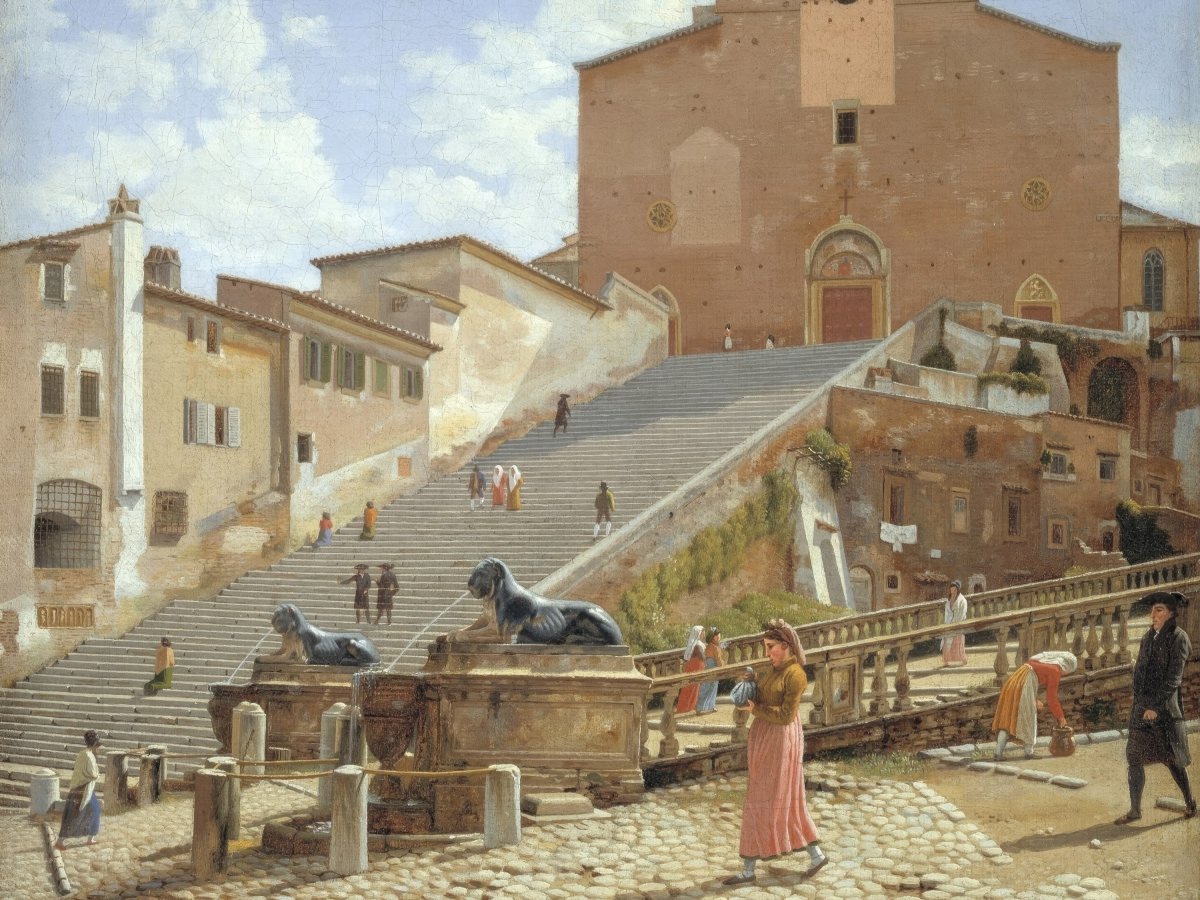 Marble Steps Leading to the Church | Christoffer Eckersberg | Ave Legato Art Prints