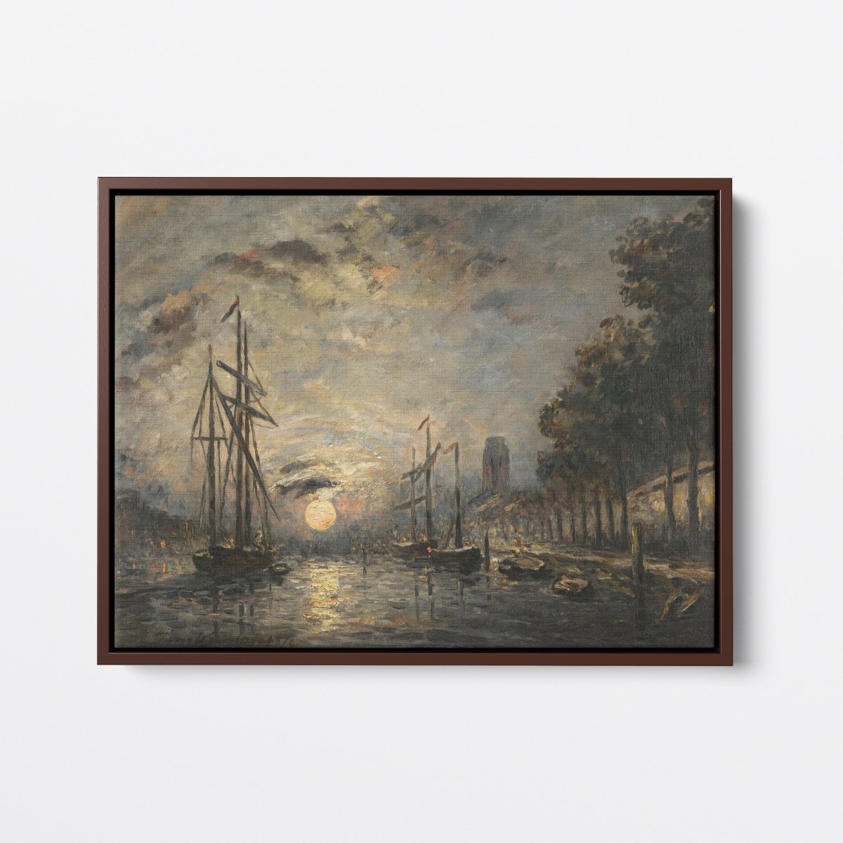 Moonlight over a Canal, Dordrecht | Johan Jongkind | Ave Legato Art Prints