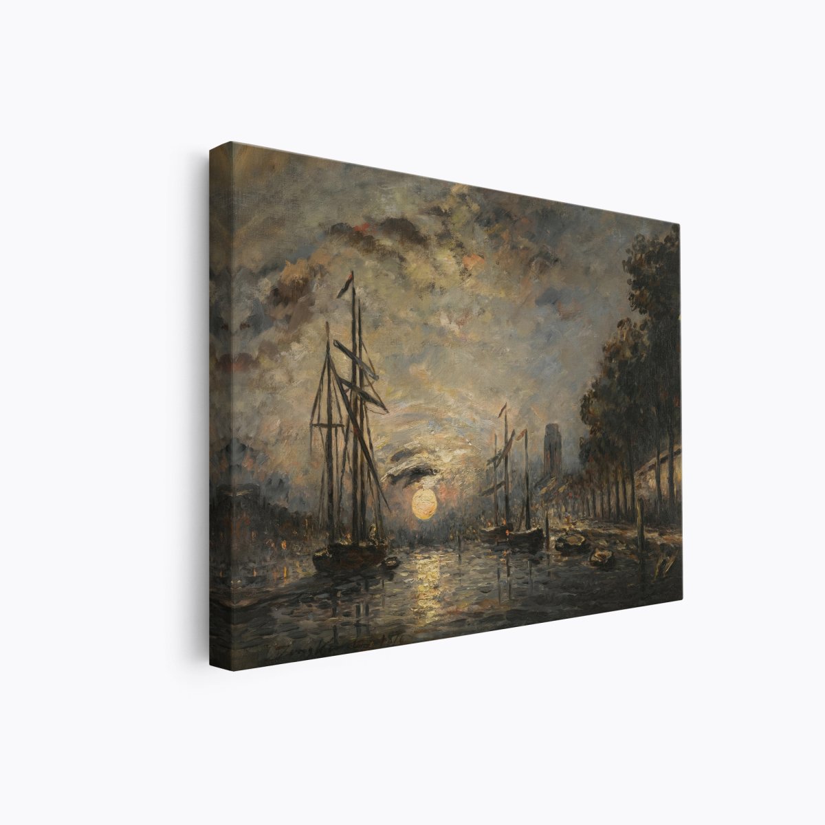 Moonlight over a Canal, Dordrecht | Johan Jongkind | Ave Legato Art Prints