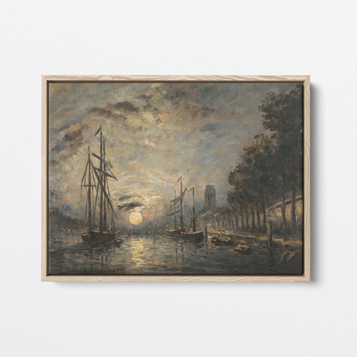 Moonlight over a Canal, Dordrecht | Johan Jongkind | Ave Legato Art Prints