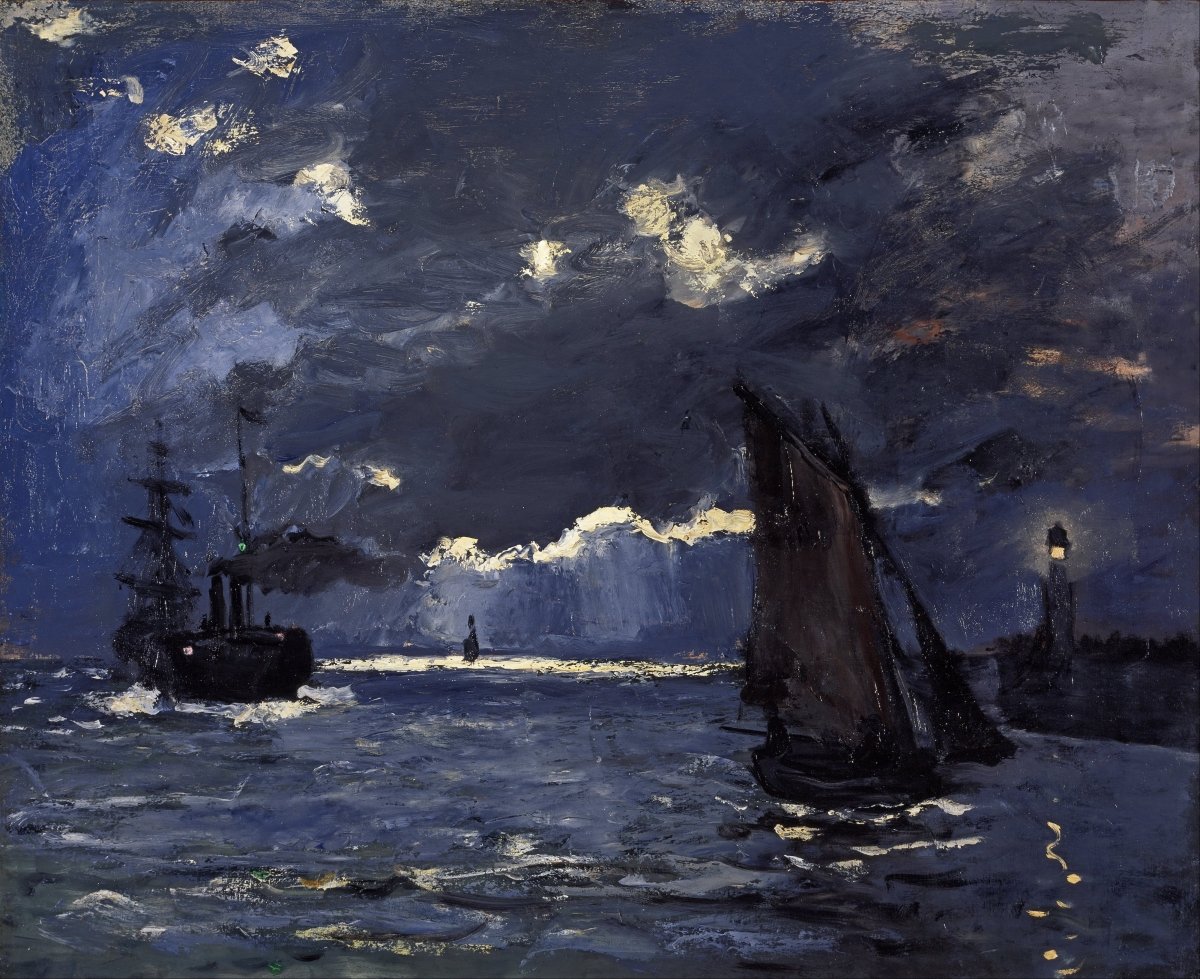 Moonlight Seascape | Claude Monet | Ave Legato Art Prints