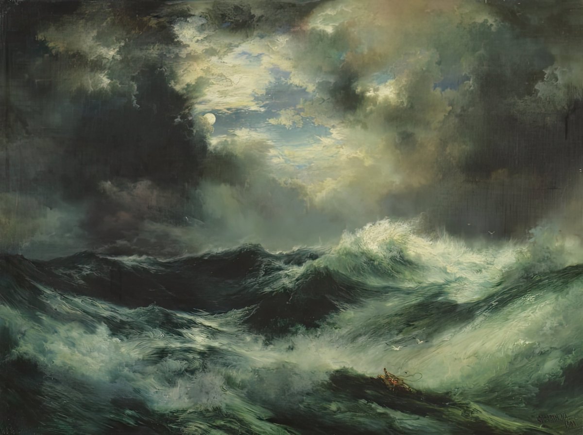 Moonlit Shipwreck | Thomas Moran | Ave Legato Art Prints