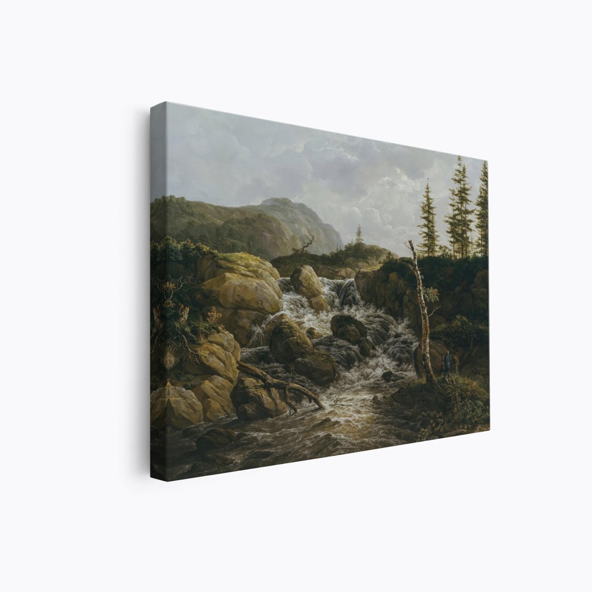 Mountainous Landscape with a Waterfall | Christian Dahl | Ave Legato Art Prints